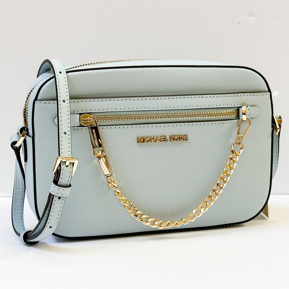 Michael Kors Jet Set Item East West Chain Crossbody Shoulder Bag Vista Blue - Picture 3 of 12